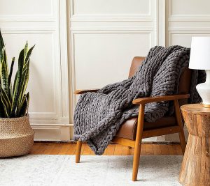 Throws & Blankets |   Chunky Rope Knit Throw Throws & Blankets Charcoal