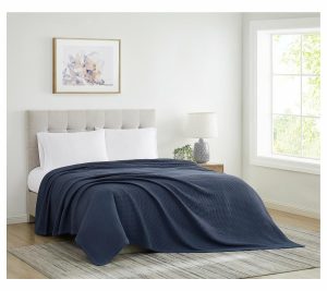 Throws & Blankets |   Cotton Waffle Full/Queen Blanke T Throws & Blankets Blue