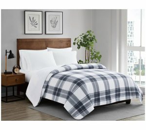 Throws & Blankets |   Cozy Teddy Plaid Full/Queen Blanket Throws & Blankets Blue