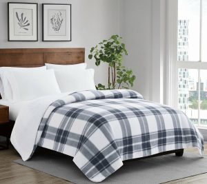 Throws & Blankets |   Cozy Teddy Plaid King Blanket Throws & Blankets Blue