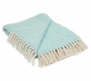 Throws & Blankets |   Diamond Throw Ii Throws & Blankets Aqua