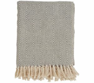 Throws & Blankets |   Diamond Weave Cotton Throw Throws & Blankets Grey