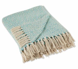 Throws & Blankets |   Double-Diamond Throw Throws & Blankets Aqua