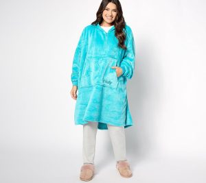 Throws & Blankets |   Dream Quarter Zip Wearable Blanket Clearance Aqua