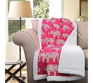 Throws & Blankets |   Elephant Parade Pink Sherpa Throw By Throws & Blankets Throws & Blankets