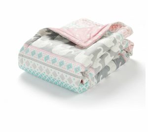 Throws & Blankets |   Elephant Reversible Blanket Throws & Blankets Pink