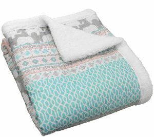 Throws & Blankets |   Elephant Stripe Sherpa Throw By Throws & Blankets Throws & Blankets