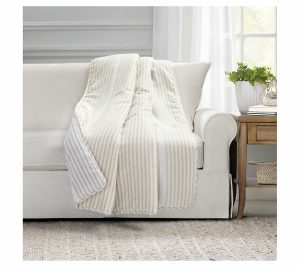 Throws & Blankets |   Farmhouse Drew Stripe Throw Single 50X60 Throws & Blankets Neutral