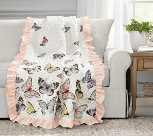 Throws & Blankets |   Flutter Butterfly Throw By Throws & Blankets Pink