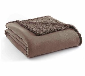 Throws & Blankets |   Full/Queen Micro Flannel Reverse To Sher Pa Blanket Throws & Blankets Brown