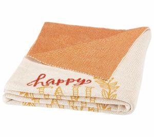 Throws & Blankets |   Happy Fall Throw Throws & Blankets Orange