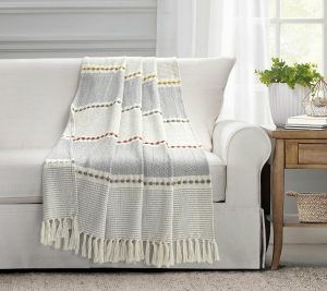 Throws & Blankets |   Herringbone Stripe Cotton Throw Single 50X60 Throws & Blankets Throws & Blankets