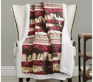 Throws & Blankets |   Holiday Lodge Sherpa Throw By Throws & Blankets Throws & Blankets