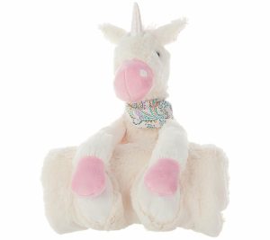 Throws & Blankets |   Ivory Plush Unicorn With Blanket Throws & Blankets Throws & Blankets