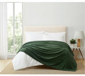 Throws & Blankets |   Lavish Plush Solid King Blanket Throws & Blankets Dark Green