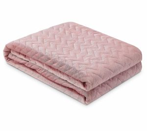 Throws & Blankets |   Maha 15 Lb Weighted Twin Blanketpolyester Throws & Blankets Blush