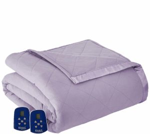 Throws & Blankets |   Micro Flannel Full Electric Comforter Bl Anket Throws & Blankets Amethyst