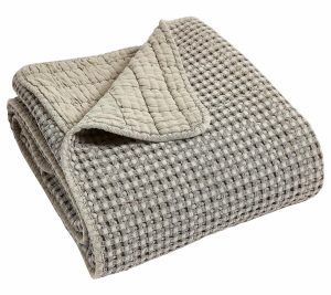 Throws & Blankets |   Mills Waffle Taupe Quilted Throw By Throws & Blankets Taupe