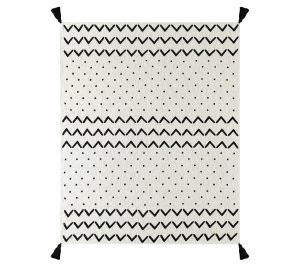 Throws & Blankets |   Ox Bay Geometric Peak Throw Blanket Throws & Blankets Black