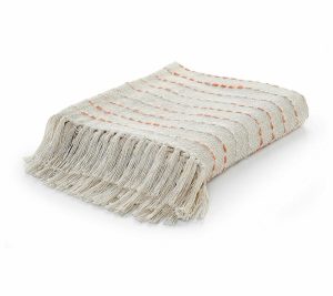 Throws & Blankets |   Ox Bay Striped Woven Cotton Blend Throw Blanket Throws & Blankets Dark Blue