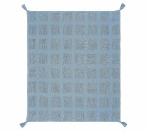 Throws & Blankets |   Ox Bay Trading Solid Modern Interwoven Fringed Throw Blanket Throws & Blankets Blue