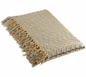 Throws & Blankets |   Petite Pom Pom Throw Throws & Blankets Saffron