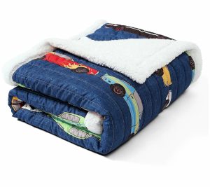 Throws & Blankets |   Race Cars Sherpa Throw By Throws & Blankets Throws & Blankets