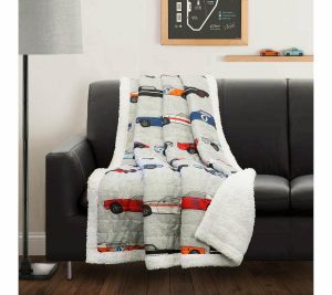 Throws & Blankets |   Race Cars Throw Sherpa Throws & Blankets Blue