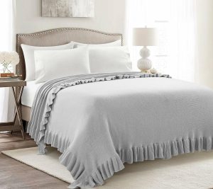 Throws & Blankets |   Reyna Soft Knitted Ruffle Blanket/Co Verlet Throws & Blankets Gray