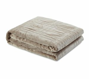 Throws & Blankets |   Shaka Weighted King Blanket Taupe Polyester Throws & Blankets Blush