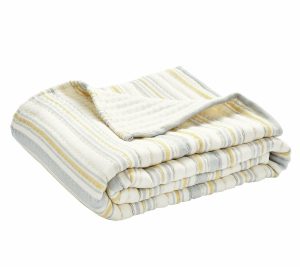 Throws & Blankets |   Solange Stripe Kantha Pick Stitch Yarn Dyed Cot Ton Woven-Th Throws & Blankets Throws & Blankets