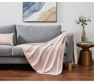 Throws & Blankets |   Solid Plush 60X80 Throw Throws & Blankets Blush