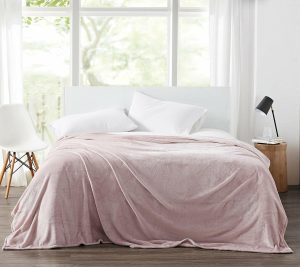 Throws & Blankets |   Solid Plush Full/Queen Blanket Throws & Blankets Blush