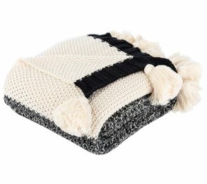 Throws & Blankets |   Tensley Throw Throws & Blankets Black/Ivory