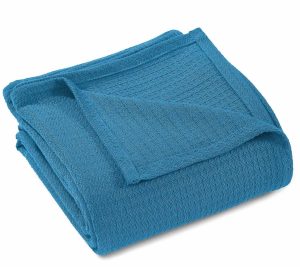 Throws & Blankets |   Textured Cotton Weave Throw Blanket Throws & Blankets Azure