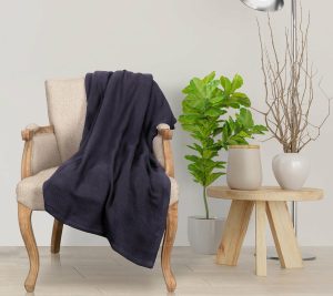 Throws & Blankets |   Ultra-Plush All-Season Chevron Cottoning Blanket Throws & Blankets Charcoal