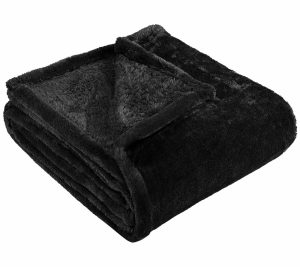 Throws & Blankets |   Ultra-Plush Microfiber Full/Queen Fleece Blanket Throws & Blankets Black