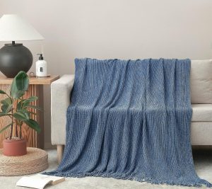 Throws & Blankets |   Ultra Soft Chenille Throw Blanket With Fringes,50 X 60 Inche Throws & Blankets Blue