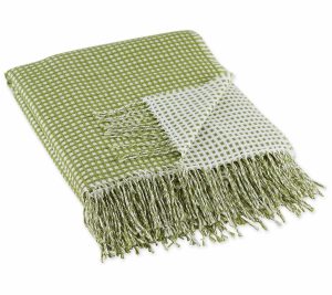 Throws & Blankets |   Waffle Knit Throw Throws & Blankets AntiqueGrn/Wht