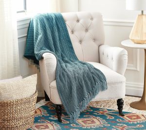 Throws & Blankets |   Woven Cotton Chenille Throw Clearance Clearance