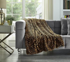 Throws & Blankets |   Faux Rabbit Fur Throw 50X60" By Inspired Home Throws & Blankets Cheetah