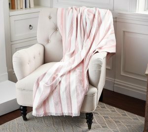 Throws & Blankets |   100% Cotton Oversized 60X70" Throw By Clearance Black/White