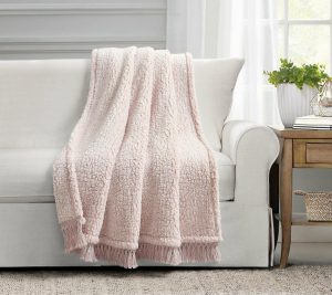 Throws & Blankets |   Sherpa Tassel Fringe Throw 50" X 60" Throws & Blankets Blush