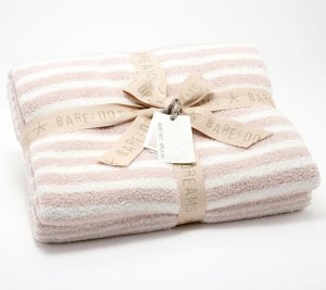 Throws & Blankets |   Barefoot Cozychic Split Stripe 45" X 60" Blanket Throws & Blankets Pearl/Stone