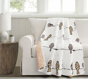 Throws & Blankets |   Rowley Birds Throw Single 50" X 60" By Lush Dec Or Throws & Blankets Throws & Blankets