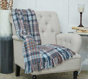 Throws & Blankets |   Lawson Lake Plaid 50" X 60" Throw Blanket By Valerie Throws & Blankets Blue