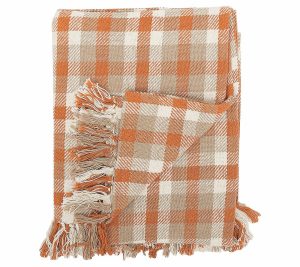 Throws & Blankets |   Dunmore Plaid Woven 50" X 60" Throw Blanket Byvalerie Throws & Blankets Orange