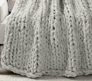 Throws & Blankets |   Hygge Ultra Chunky Knit 40" X 72" By Throws & Blankets Gray