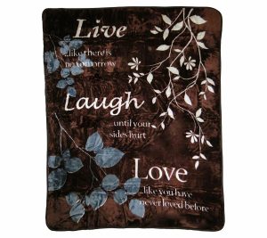 Throws & Blankets |   Hi Pile 60" X 80" Live Laugh Love Luxurythrow Throws & Blankets Throws & Blankets