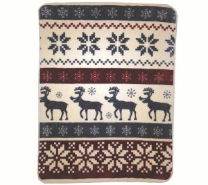 Throws & Blankets |   Hi Pile 60" X 80" Reindeer Stripe Luxurythrow Throws & Blankets Throws & Blankets